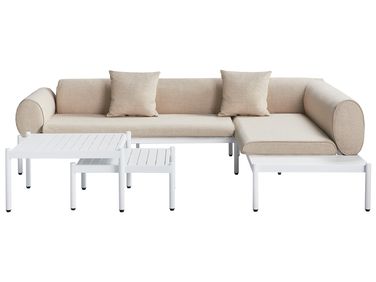 Tuin hoekloungeset met tafel 5-zits RASIGLIA linkszijdig Metaal Beige