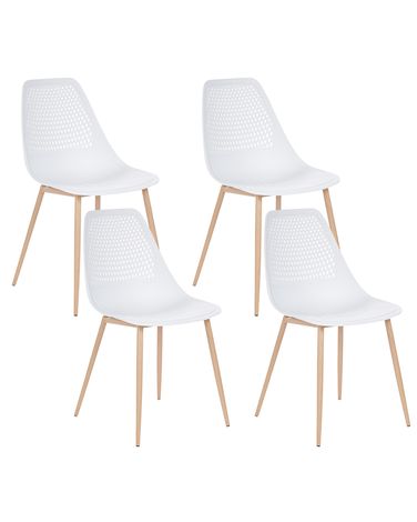 Lot de 4 chaises de salle à manger HAZELTON Blanc