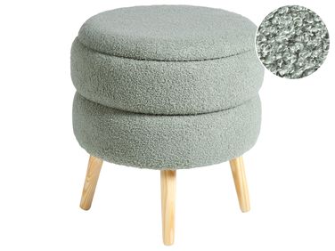 Hocker met opbergruimte OKATON Bouclé Groen