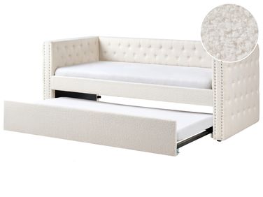 Lit gigogne Bouclé GASSIN 90 x 200 cm Blanc cassé