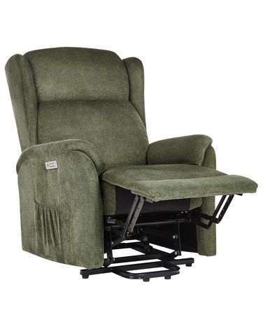 Elektrische relaxfauteuil ELEGY inclusief voetensteun Stof Groen