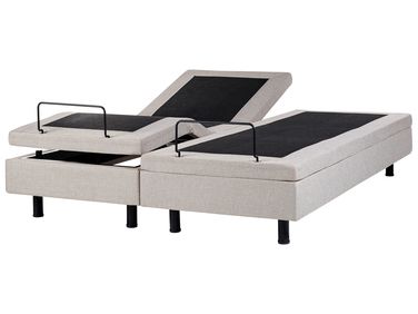 Lit réglable sans tête de lit Tissu DUKE 160 x 200 cm Beige
