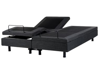 Lit réglable sans tête de lit Tissu DUKE 160 x 200 cm Gris foncé