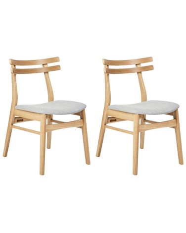 Lot de 2 chaises de salle à manger CYNTHIANA Bois Marron clair/gris