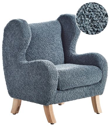 Kinderfauteuil FARUM Bouclé Donkerblauw