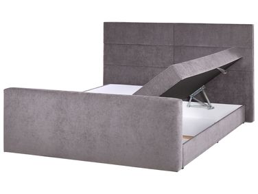 Lit boxspring avec rangement Tissu ARISTOCRAT 180 x 200 cm Taupe