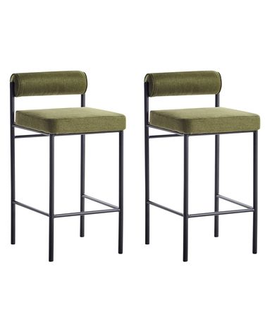 Lot de 2 chaises de bar AMAYA Vert