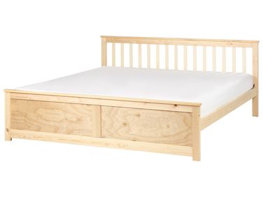 Lit avec sommier Bois de pin OLENDON 180 x 200 cm Marron clair