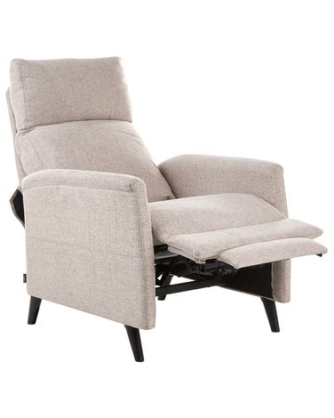 Fauteuil inclinable SELVIK Repose-pieds inclus Tissu Beige