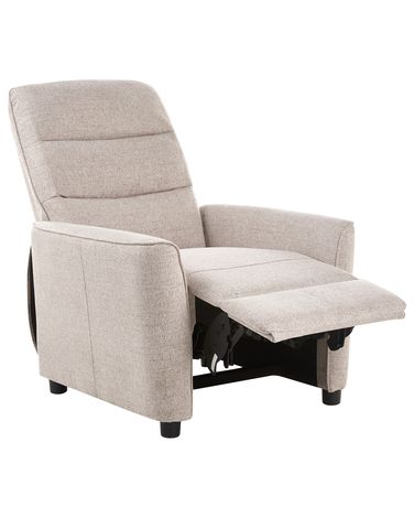 Fauteuil inclinable SANDE Repose-pieds inclus Tissu Beige