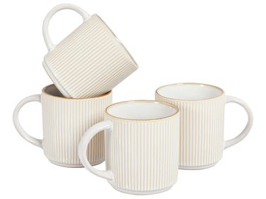 Set van 4 mokken MUGWORT Steengoed Lichtbeige