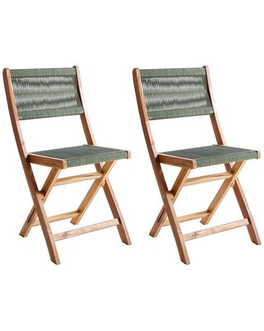 Lot de 2 chaises de jardin PROSSEDI Pliant Acacia Vert