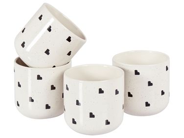 Set de 4 mugs ANNISE Grès Blanc cassé