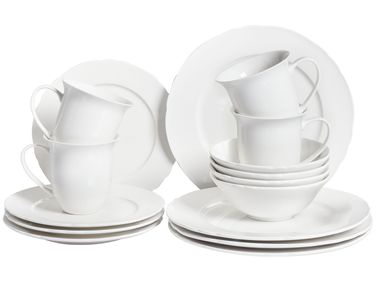 Set de 16 couverts de table ELDERBERRY Porcelaine Blanc