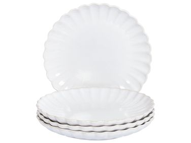 Set de 4 assiettes à dessert NETTLE Grès Blanc