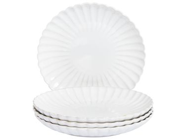 Set de 4 assiettes plates NETTLE Grès Blanc