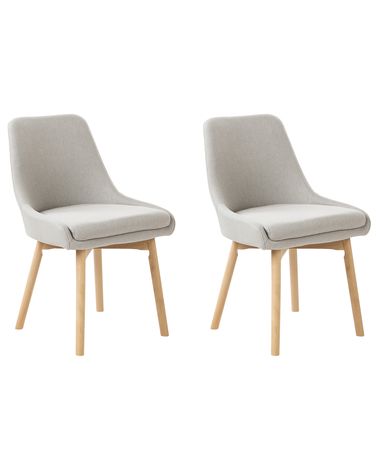 Lot de 2 chaises de salle à manger MELFORT Tissu Gris clair