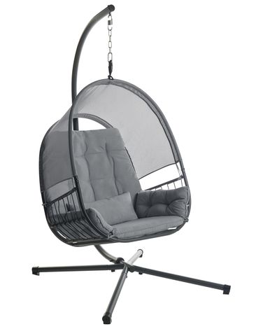 Hangstoel met standaard ALVIANO Stof Donkergrijs