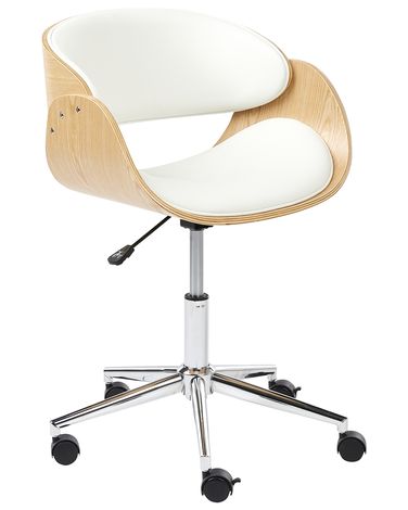 Desk Chair PALATKA Faux Leather White