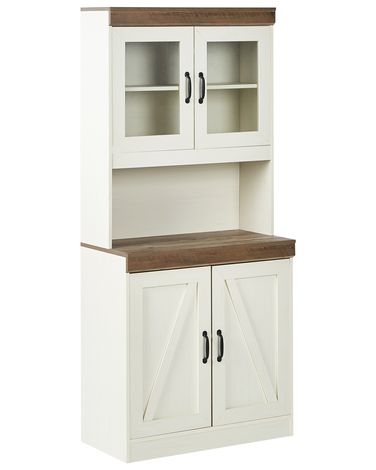 Vitrine en verre KALBARRI 80 cm Marron/blanc
