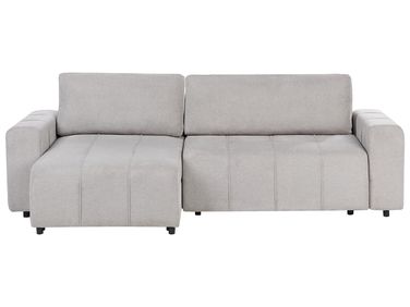 Corner Sofa Bed 3 Seater INNVIK Fabric Light Grey with Storage Right Hand