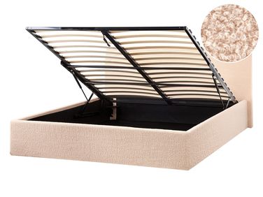Lit ottoman Bouclé ORBEY 140 x 200 cm Beige