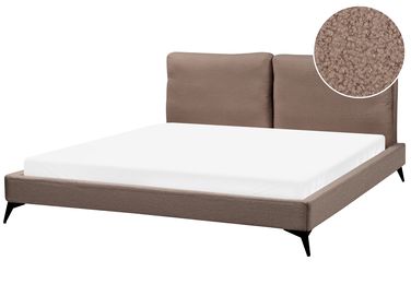 Lit avec sommier Bouclé MELLE 180 x 200 cm Marron