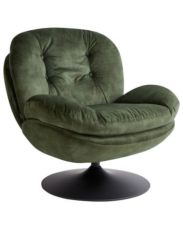 Fauteuil pivotant NOLVIK Velours Vert foncé