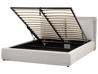 Lit ottoman Tissu BAJONNA 160 x 200 cm Gris clair