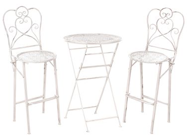 Garden Bar Set Folding TRIESTE Metal Light Beige