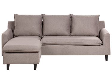 Hoekbank 3-zits ELVENES Fluweel Taupe rechtszijdig