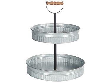 Support à gâteaux à 2 niveaux KOUIGN Argenté