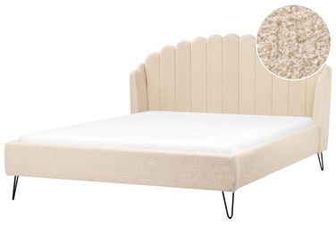 Lit avec sommier Bouclé AMBILLOU 180 x 200 cm Beige
