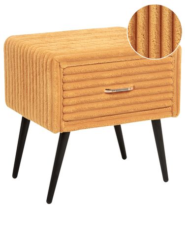 Nachtkastje met 1 lade FLAYAT Corduroy Oranje