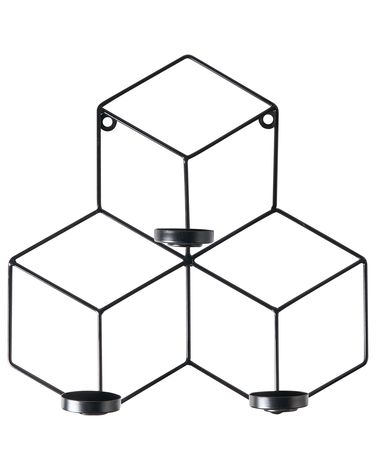 Wall Candle Holder TAROUCA Metal 31 cm Black