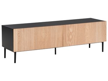 Meuble TV BLYTHE Frêne naturel Noir