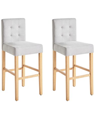 Lot de 2 chaises de bar MADISON Gris