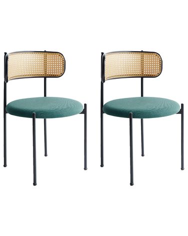 Lot de 2 chaises de salle à manger ANDOVER Métal Vert