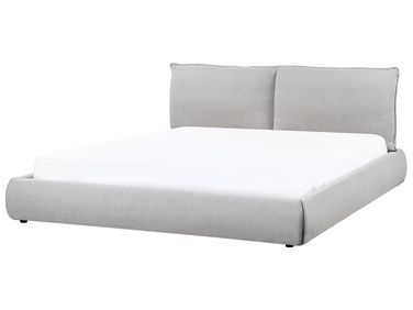 Lit avec sommier Tissu VINAY 180 x 200 cm Gris clair