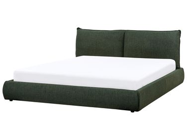 Lit avec sommier Tissu VINAY 180 x 200 cm Vert foncé