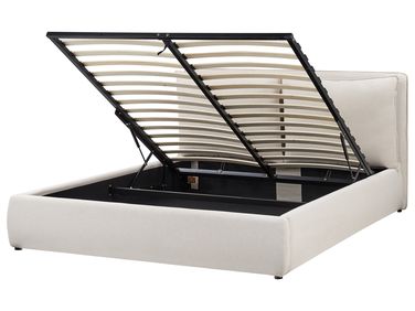 Lit ottoman Tissu BAJONNA 160 x 200 cm Beige
