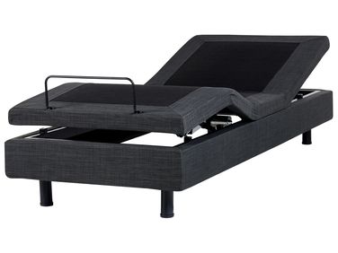 Lit réglable sans tête de lit Tissu DUKE 90 x 200 cm Gris foncé