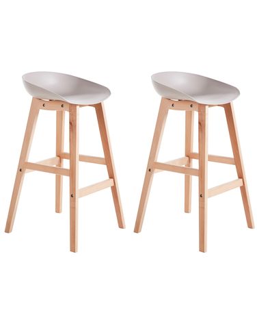 Lot de 2 chaises de bar MICCO Taupe