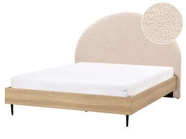 Lit avec sommier Bouclé MILLAY 160 x 200 cm Beige