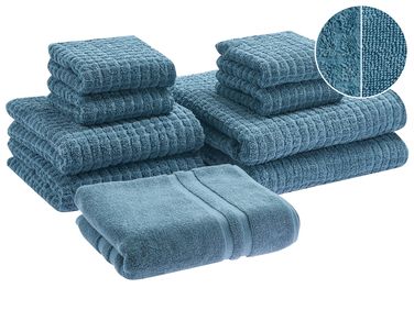 9-delige handdoekset ATAI Katoen Blauw