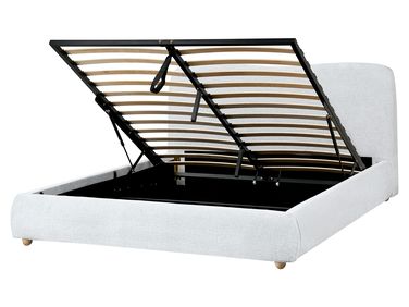 Lit ottoman Tissu BLAGNAC 160 x 200 cm Gris clair
