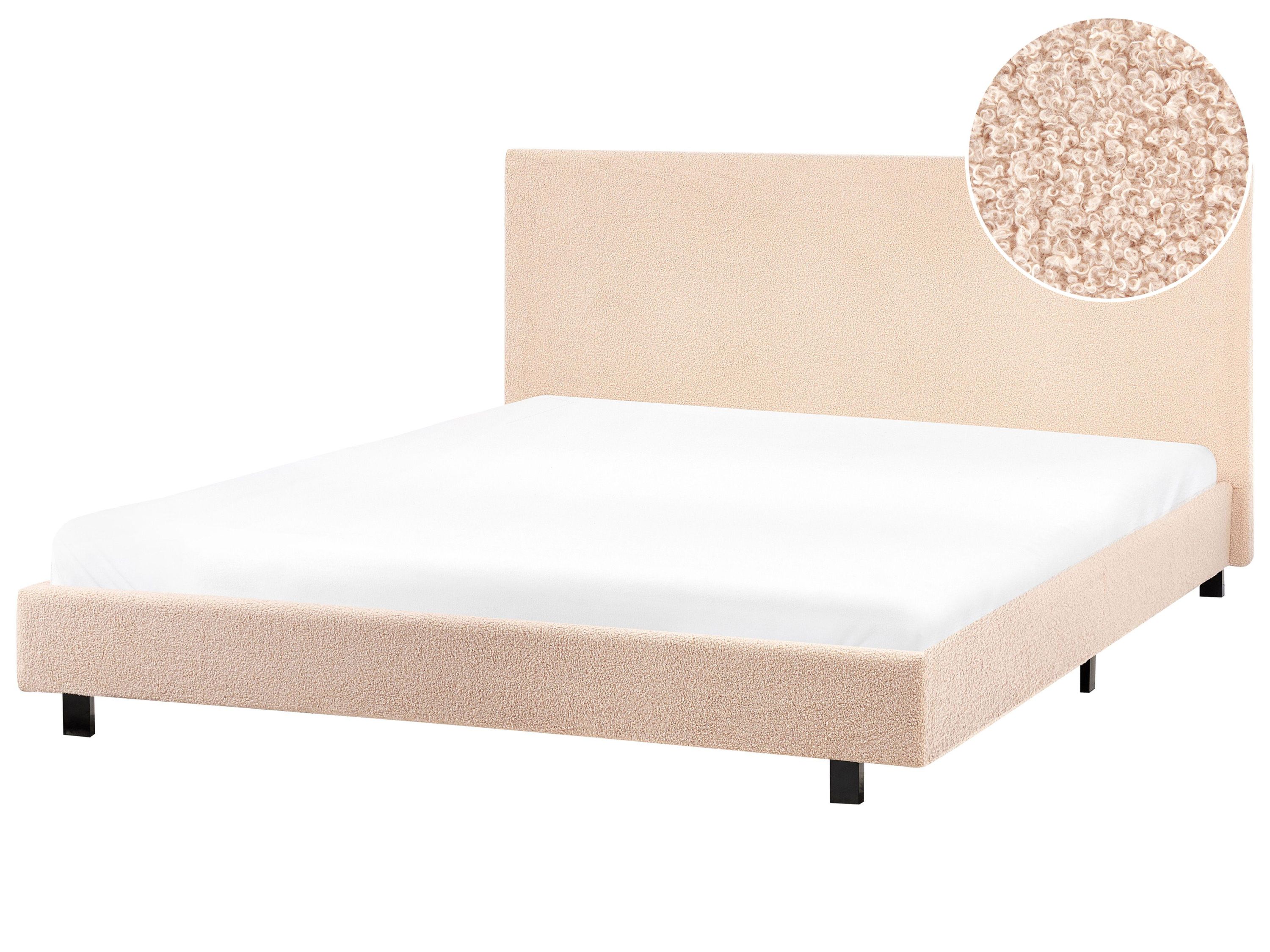 Lit à eau Bouclé ALBI 160 x 200 cm Beige
