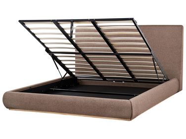 Lit ottoman Tissu CAMPAGNE 180 x 200 cm Marron foncé
