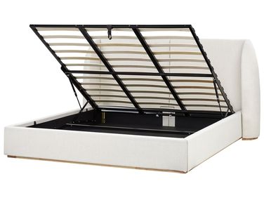 Lit ottoman Tissu MONESTIER 180 x 200 cm Blanc cassé