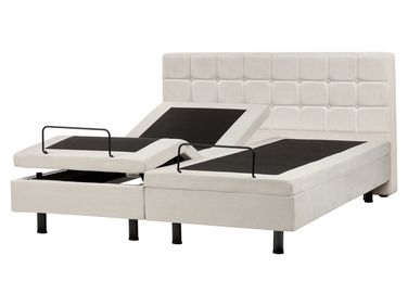 Lit réglable Tissu DUKE 160 x 200 cm Beige clair